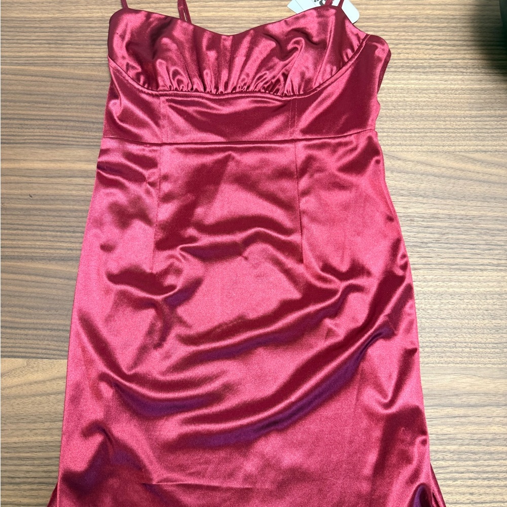 Nordstrom Rich Red Satin Mini Dress